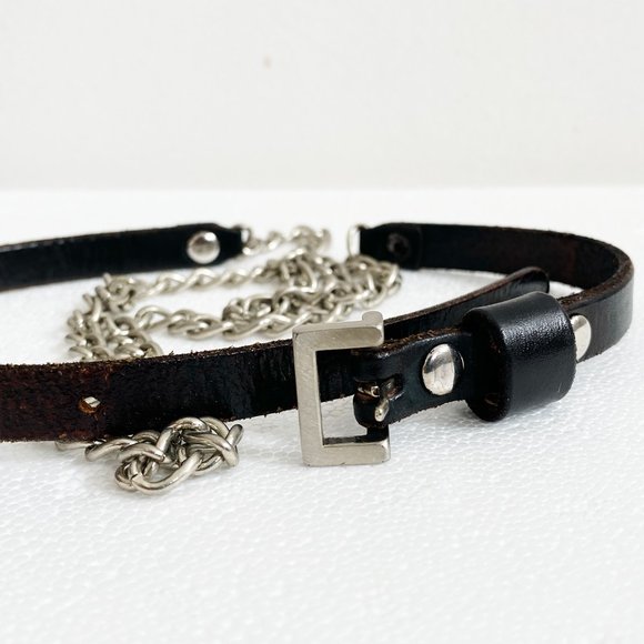 UNBRANDED Accessories - VINTAGE LEATHER AND CHAIN BELT